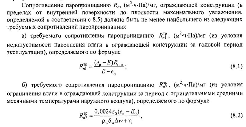 Рисунок выписки из СНиП Тепловая защита зданий